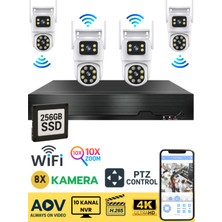 Sonreir O-KM PRIME 8 Kameralı WİFİ Kablosuz Güvenlik Kamerası Seti NVR Kayıt Cihazı (256GB SSD Dahil)