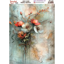 E Hobici Pirinç Dekopaj Kağıdı 30X42CM PT-126 Çiçekler
