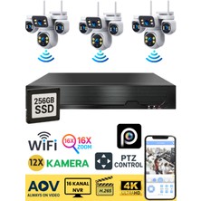 Sonreir ST-RX OPTIMA 12 Kameralı WİFİ Kablosuz Güvenlik Kamerası Seti NVR Kayıt Cihazı (256GB SSD Dahil)
