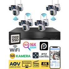 Sonreir ST-RX OPTIMA 16 Kameralı WİFİ Kablosuz Güvenlik Kamerası Seti NVR Kayıt Cihazı (256GB SSD Dahil)