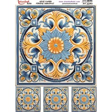 E Hobici Pirinç Dekopaj Kağıdı 30X42CM PT-3380 Etnik Karo