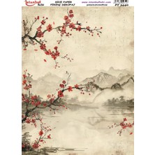 E Hobici Pirinç Dekopaj Kağıdı 30X42CM PT-3440 Doğa Çiçek