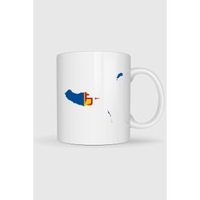 Bahriyeli Collection  Madeira Adası Madeira Bayrağı Portekiz Baskılı Kupa Bardak