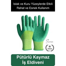 Svein Kaymaz Dayanıklı Pütürlü Montaj Iş Eldiveni Camcı Yarı Kaplama Güvenli Sağlam Lastikli Rahat Esnek