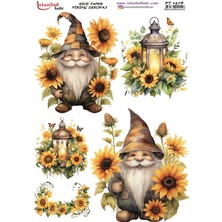 E Hobici Pirinç Dekopaj Kağıdı 30X42CM PT-1478 Ayçiçekli Cüce