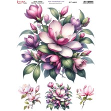 E Hobici Pirinç Dekopaj Kağıdı 30X42CM PT-4083 Çiçek