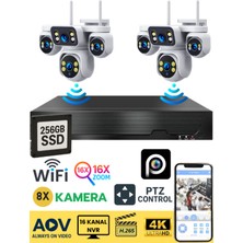 Sonreir ST-RX OPTIMA 8 Kameralı WİFİ Kablosuz Güvenlik Kamerası Seti NVR Kayıt Cihazı (256GB SSD Dahil)
