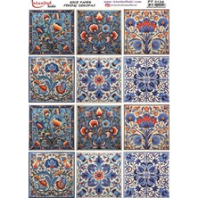 E Hobici Pirinç Dekopaj Kağıdı 30X42CM PT-2134 Etnik Karo