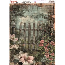 E Hobici Pirinç Dekopaj Kağıdı 30X42CM PT-523 Çitler Çiçekler