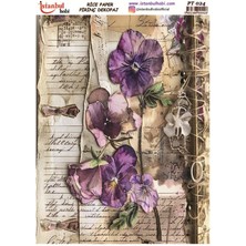 E Hobici Pirinç Dekopaj Kağıdı 30X42CM PT-024 Yazı ve Çiçekler