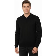 Dynamo Erkek Polo Yaka Fermuarlı Triko Kazak Regular Fit  7019 BGL-ST04922