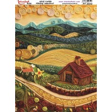 E Hobici Pirinç Dekopaj Kağıdı 30X42CM PT-3554 Manzara