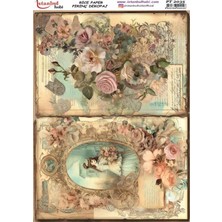 E Hobici Pirinç Dekopaj Kağıdı 30X42CM PT-2035 Kadın ve Güller