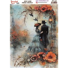 E Hobici Pirinç Dekopaj Kağıdı 30X42CM PT-116 Romantik Çift