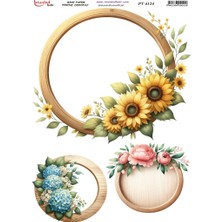 E Hobici Pirinç Dekopaj Kağıdı 30X42CM PT-4124 Çiçek