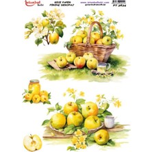 E Hobici Pirinç Dekopaj Kağıdı 30X42CM PT-3834 Elma
