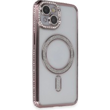 Mepura Newface Iphone 14 Kılıf Joke Simli Magneticsafe Kılıf - Pembe