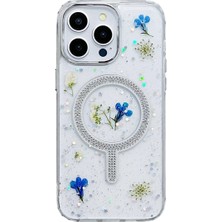 Mepura Newface Iphone 15 Pro Max Flower Magsafe Kapak - Krem
