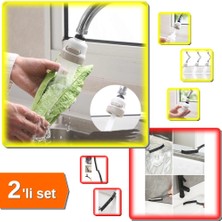 Hereveoyuncak 3 Fonksiyonlu Oynar Musluk Başlığı + Banyo Mutfak Detaylı Temizleme Ince Kıl Fırça - 2li Set R4U1L3