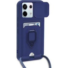 Mepura Newface Xiaomi Redmi Note 13 Pro 5g Kılıf Zuma Kartvizitli Yüzüklü Silikon - Lacivert