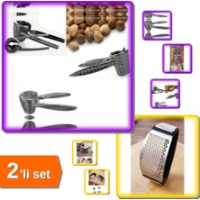 Hereveoyuncak Metal Fındık Kıracağı + Yeni Sarımsak Ezici Paslanmaz Çelik - 2li Set G8X8H5