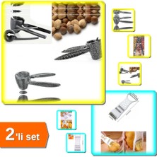 Hereveoyuncak Metal Fındık Kıracağı + Rende Soyacak 5 Fonksiyonlu Sebze Meyve Soyucu - 2li Set S7W4Z1