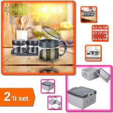 Hereveoyuncak Baharat Seti 3 Adet + 2 Katlı Kapaklı Saklama Kabı Sefer Tası - 2li Set L4Z7G1