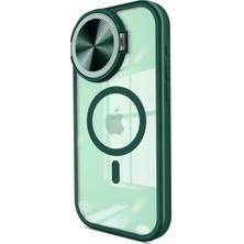Mepura Newface Iphone 14 Pro Max Kılıf Teleskop Lens Magsafe Silikon Kapak - Koyu Yeşil