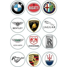 Bsb Araba Markalar Telefon Laptop Notebook Tablet Defter Matara Stiker Etiket ST7103