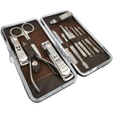 Mey İthalat Çantalı Manikür Pensi Profesyonel ve Manikür Pedikür Seti 13 Parça Tırnak Eti Itici ve Cımbı
