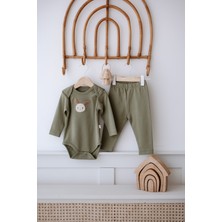 Frelida Baby & Kids - %100 Pamuklu Alt Üst Bebek Takım - Sevimli Tavşan Nakışlı - Yeşil