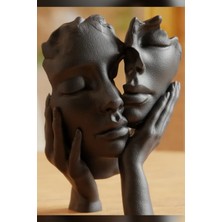 Genç 3D Ethereal Embrace Heykeli | Modern Soyut Sanat Figürü | Zarif Dekoratif Heykel | 15CM