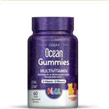 Ocean Gummies Multivitamin Kids Takviye Edici Gıda 60 Adet - Dezenfektan Hediyeli (%72 Alkol)