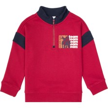 U.S. Polo Assn. Erkek Çocuk Koyu Frambuaz Yarım Fermuarlı Sweatshirt 50316610-VR104