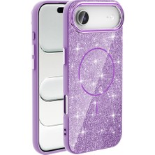 Başkenttekno iPhone 17 Air Kılıf Kablosuz Şarj Özellikli Parlayan Simli Okso Kapak