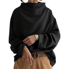 Arben Boutique Kadın Uzun Kollu Geniş Balıkçı Yaka Modal Bluz