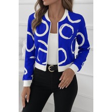 Gökyüzü Moda Kadın Uzun Kollu Önden Fermuarlı Kısa Şardonlu Dalgıç Ceket