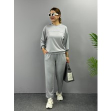 Aisha Elbise Kadın Uzun Kollu Bisiklet Yaka Viskon Iki Iplik Bluz ve Pantolon Ikili Takım