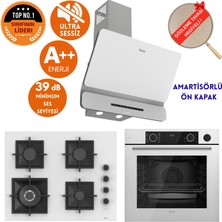 Ferre Fryart&steamart- Silentart Gıvo/sessiz Beyaz Ankastre Set (D081-SA + QEP64CB + SC406-WFA Wok)