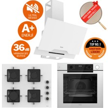 Ferre Fryart&steamart- Silentart Bolı /sessiz Beyaz Ankastre Set (D064-SA + QEP64CB +SS206 )