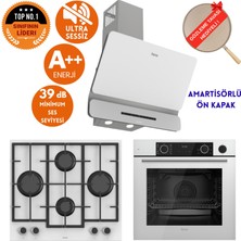 Ferre Fryart&steamart- Silentart Fima / Sessiz Beyaz Ankastre Set  (D081-SA + QEP64CB + LN386 )