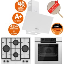 Ferre Fryart & Silentart Leno / Sessiz Beyaz Ankastre Set ( D087-SA + QEP63CB + LN386 )