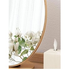 Storemax Unichrome Şık Tasarım Menteşeli Eğimi Ayarlanabilir 13 cm Yuvarlak Masaüstü Ahşap Makyaj Aynası