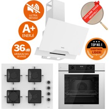 Ferre Fryart & Silentart Luni /sessiz Beyaz Ankastre Set ( D064-SA + QEP63CB + SS206 )