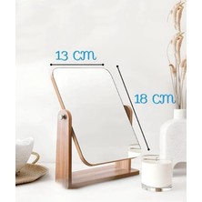 Storemax Dönebilir Lüx Ahşap Ayarlanabilir Masa, Makyaj, El Aynası Büyük Boy 18 cm
