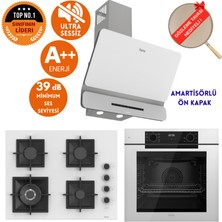 Ferre Fryart & Silentart Cool / Sessiz Beyaz Ankastre Set (D081-SA + QEP63CB +SC406-WFA Wok)