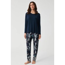 Penye Mood Yumuşak Dokulu Uzun Kol Kadın Pijama Takım 9918