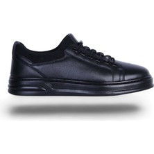 Moda Ayakkabı23 Moda Ayakkabı Comfort 585 Siyah Erkek Deri Kavuçuk Taban Ayakkabı