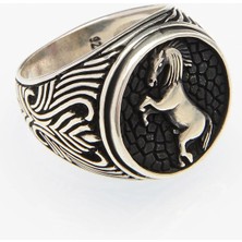 Silvalli 741 Şahlanan At Resimli Gümüş Yüzük