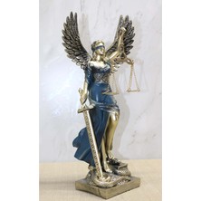 Keyfim Shop Dekoratif Kanatlı Themis Adalet Kadını Heykeli Biblo 40CM